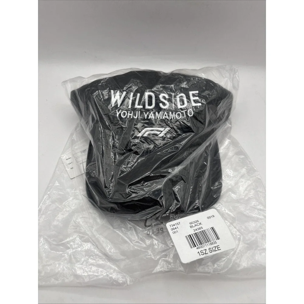Yohji Yamamoto x Formula One F1 Wildside Snapback Hat Black White Grand Prix NWT